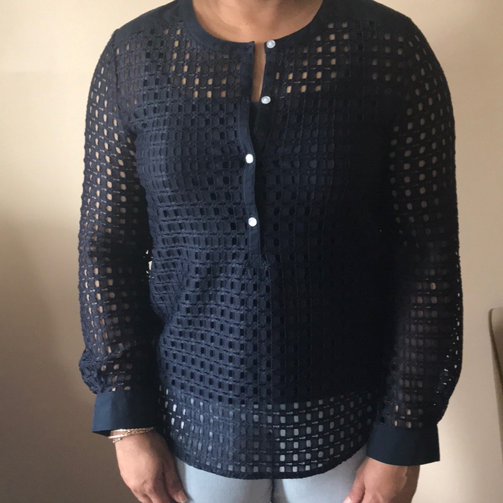 Banana Republic Navy top with camisole underneath